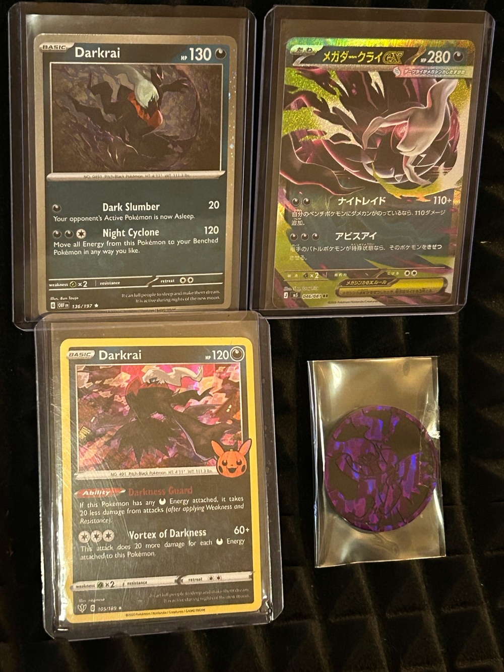 Pokémon Mega Darkrai EX Double Rare Pitch Black+Darkrai Holo Black Flame Pokemon